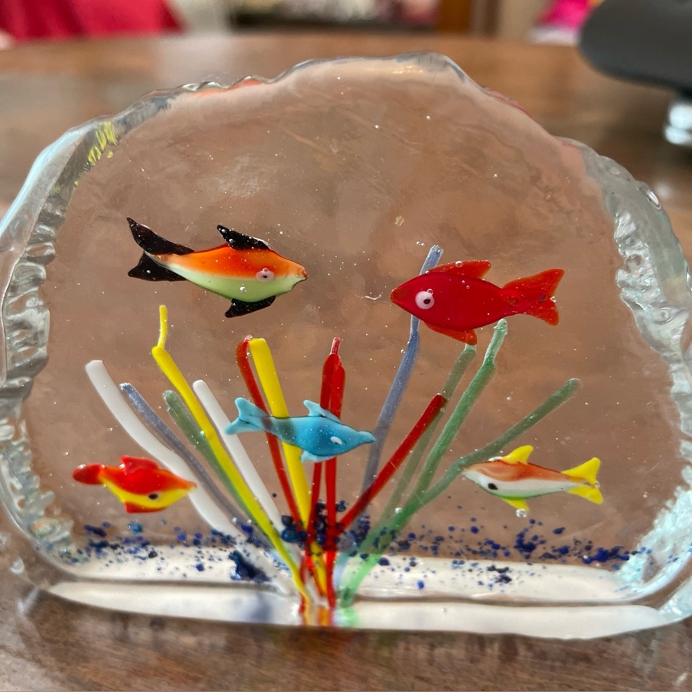 Colorful Glass Fish Aquarium Decor